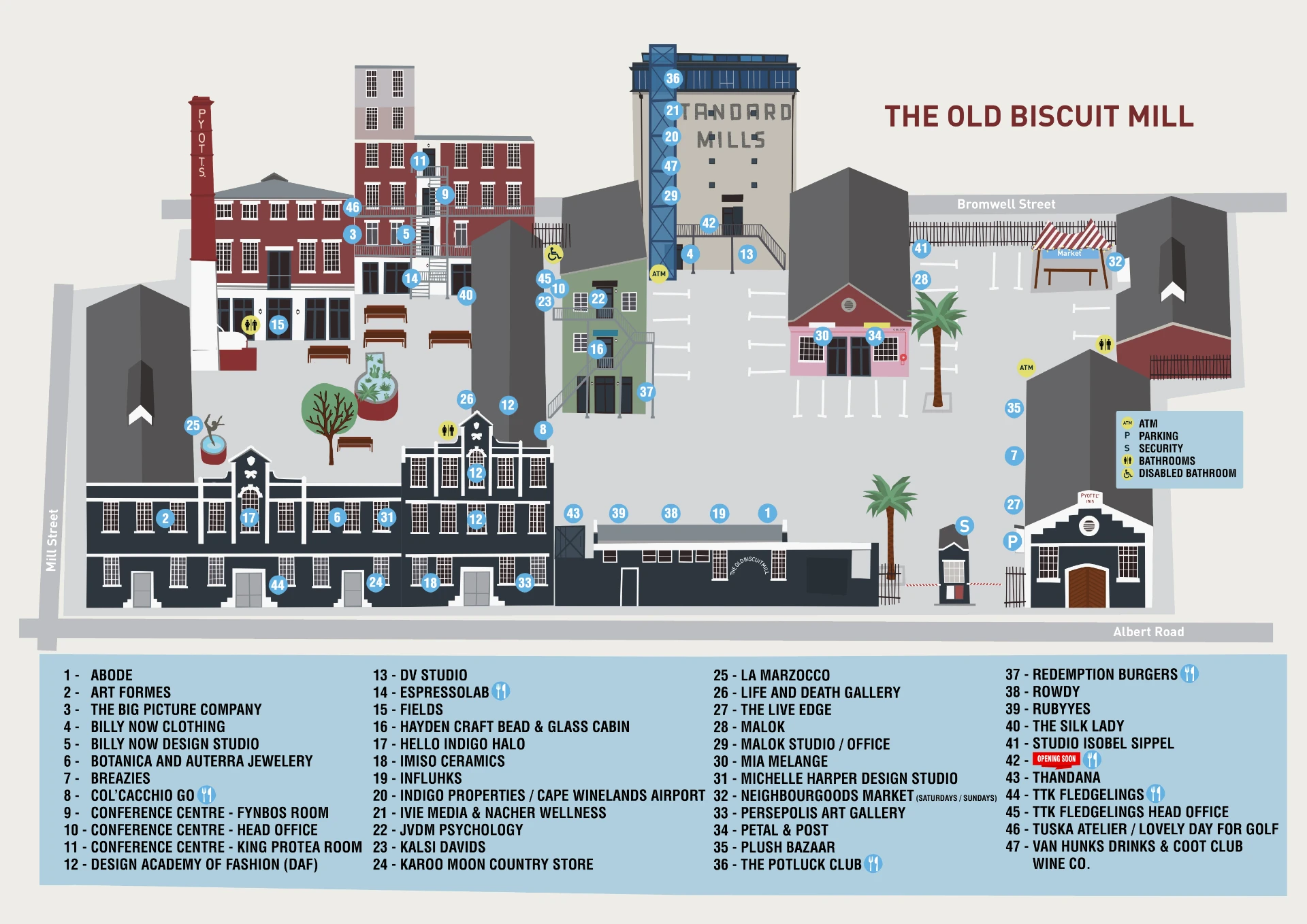 The Old Biscuit Mill Map August 2026