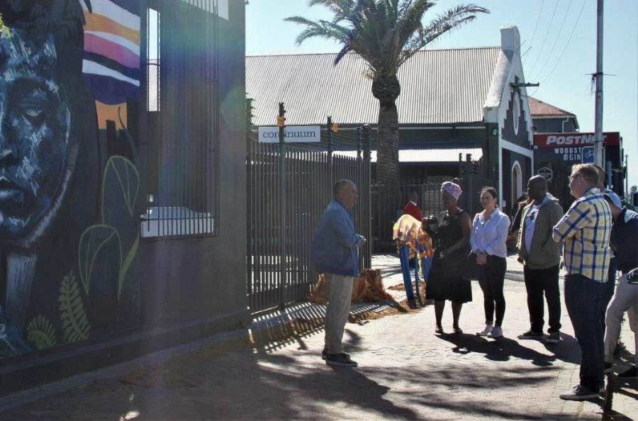 Guided tour group at The Old Biscuit Mill Guided tour group at The Old Biscuit Mill